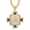 Colgante de cruz de San Benito Acero inoxidable Oro IM#26628