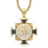 Pendentif croix de Saint Benoît Acier inoxydable Or  IM#26628