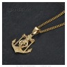 Marine anchor necklace Jesus cross Stainless steel Gold IM#26636