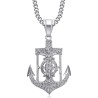 Collier Ancre marine Croix de Jésus Acier inoxydable Argent  IM#26640