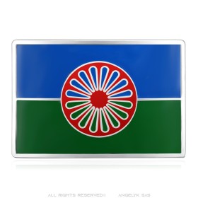 Hebilla de cinturón gitano Bandera de Roma Viajeros IM#26647