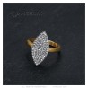 Bague Marquise en Acier Inoxydable Or Oxyde de Zirconium  IM#26682