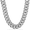 Cuban link necklace Bing Iced Men Stainless steel 155gr. Silver IM#26701