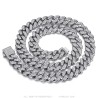Cuban link necklace Bing Iced Men Stainless steel 155gr. Silver IM#26702