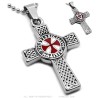 Cruz latina Lema Templario Colgante Cadena 60cm IM#26793