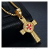 Ciondolo Croce Latina Templare Acciaio Oro IM#26801