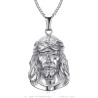 Kopfanhänger von Christus Jesus Reisenden Edelstahl Silber IM#26805