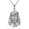 Colgante Cabeza de Cristo Jesús Viajero Acero inoxidable Plata IM#26805