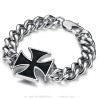 Bracciale ferro croce Curb Biker Patriot Acciaio inox IM#26811