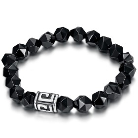 Genuine Onyx Hexagonal Faceted Bracelet for Men and Women IM#26823