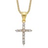 Woman pendant golden cross Stainless steel Zirconium diamonds IM#26843