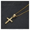 Woman pendant golden cross Stainless steel Zirconium diamonds IM#26846