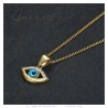 Colgante de mujer ojo azul Acero inoxidable Circonio oro IM#26857