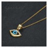 Pendentif oeil bleu femme Acier inoxydable Or Zirconium  IM#26857