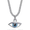 Small women's blue eye pendant Stainless steel Silver Zirconium IM#26874
