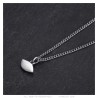 Petit pendentif oeil bleu femme Acier inoxydable Argent Zirconium  IM#26876