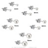 Boucles d'Oreilles Perle 5 tailles au choix Acier inoxydable Argent  IM#26907