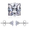 Earrings Faux diamond chip 5 sizes Silver Steel IM#26915