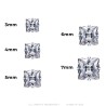 Boucles d'Oreilles Puce faux diamant 5 tailles Acier Argent  IM#26920