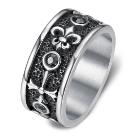Patriot ring Cross Fleur de Lys Templar ring Stainless steel IM#26921