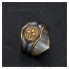 Indian Chaman Biker Anillo Negro Onyx Oro Acero inoxidable IM#26945