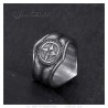 Indian Chaman Biker Ring Black Onyx Silver Stainless Steel IM#26952
