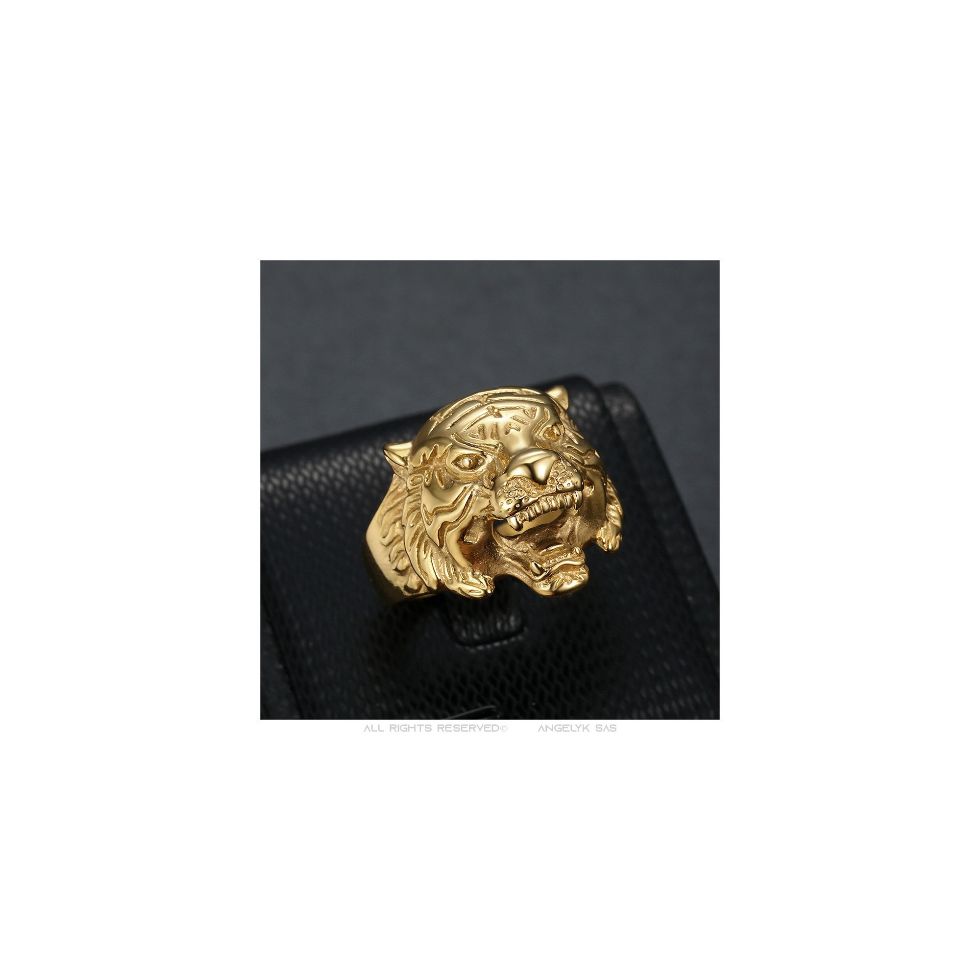 Tiger ring | Tiger head Stainless steel Gold plated