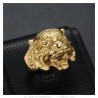Tiger ring Men's signet ring Stainless steel gilded with fine gold  IM#26958