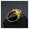 Anillo con tigre Anillo de sello para hombre Acero inoxidable dorado con oro fino  IM#26959