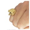 Tiger ring Men's signet ring Stainless steel gilded with fine gold  IM#26960