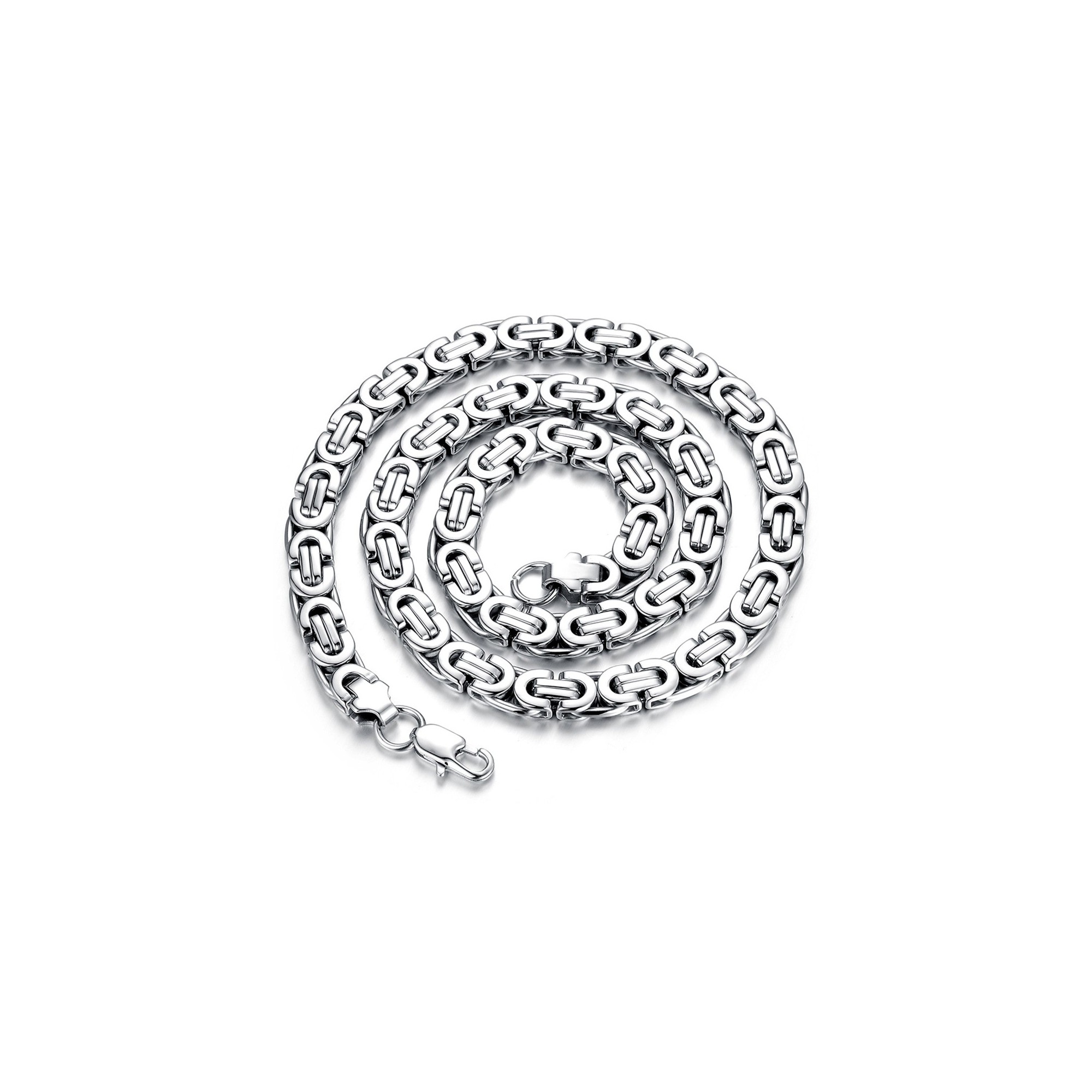 Generic Collier Pour Homme,collier Chaîne Byzantine En Illon Tricolore . Acier Inoxydable 316L