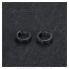 Boucles d'Oreilles créoles 13mm Largeur 4mm Acier Noir titane  IM#26985