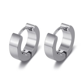 Creole Earrings 13mm Width 4mm Stainless Steel Silver IM#26988