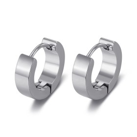 Orecchini Creole 13 mm di larghezza 4 mm in acciaio inox argento IM#26988