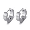 Boucles d'Oreilles créoles 13mm Largeur 4mm Acier inoxydable Argent  IM#26988