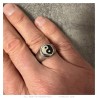 Anillo Anillo anillo de Hombre Mujer Yin y el Yang de Acero  IM#26998