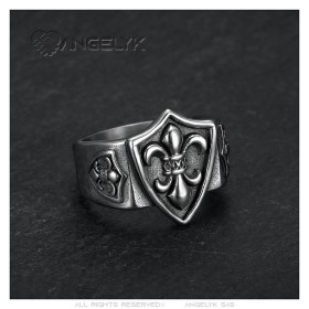Siegelring Ring Lilie Wappen Silber  IM#27004