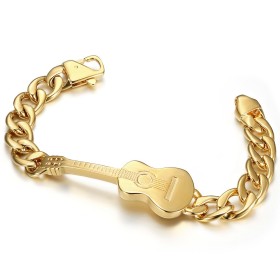 Bracelet guitare Musicien Gipsy Homme Stainless steel Gold IM#27009