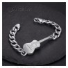 Bracciale da uomo Gipsy Musician Guitar Acciaio inossidabile Argento IM#27018