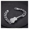 Men's Gipsy Musician Guitar Bracelet Stainless Steel Silver IM#27018