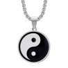 Yin Yang Medallón Símbolo Colgante Acero inoxidable Plata IM#27042