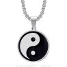 Yin Yang Medallón Símbolo Colgante Acero inoxidable Plata IM#27043