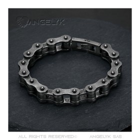 Pulsera motera Cadena moto Acero envejecido 22cm  IM#27063