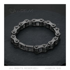Biker bracelet Motorcycle chain Aged steel 22cm  IM#27064