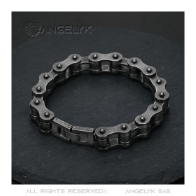 Pulsera motera Cadena moto Acero envejecido 22cm  IM#27064