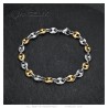 Bracelet grain de café bicolore Acier inoxydable Argent Or 7mm  IM#27069