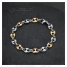 Bracciale bicolore con chicchi di caffè Acciaio inossidabile Argento Oro 9 mm IM#27075