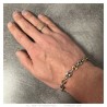 Bracelet grain de café bicolore Acier inoxydable Argent Or 9mm  IM#27076