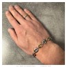 Two-tone coffee bean bracelet Stainless steel Silver Gold 11mm IM#27082