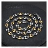 Two-tone coffee bean chain Stainless steel Silver Gold 9mm IM#27092